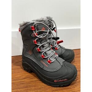 Columbia Bugaboot III Gray Pink Insulated Waterproof Boot 200g Insulated Youth 1